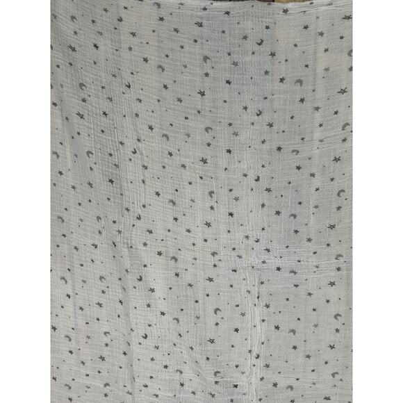 TL Care American Baby Company White Gray Moon Stars Muslin Swaddle Blanket 2018 - Picture 5 of 5